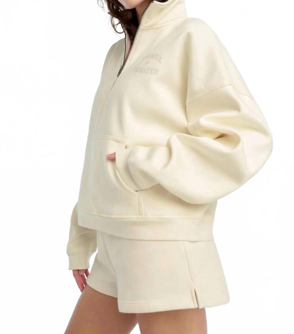 NEW FAVORITE DAUGHTER half zip sweatshirt in cream